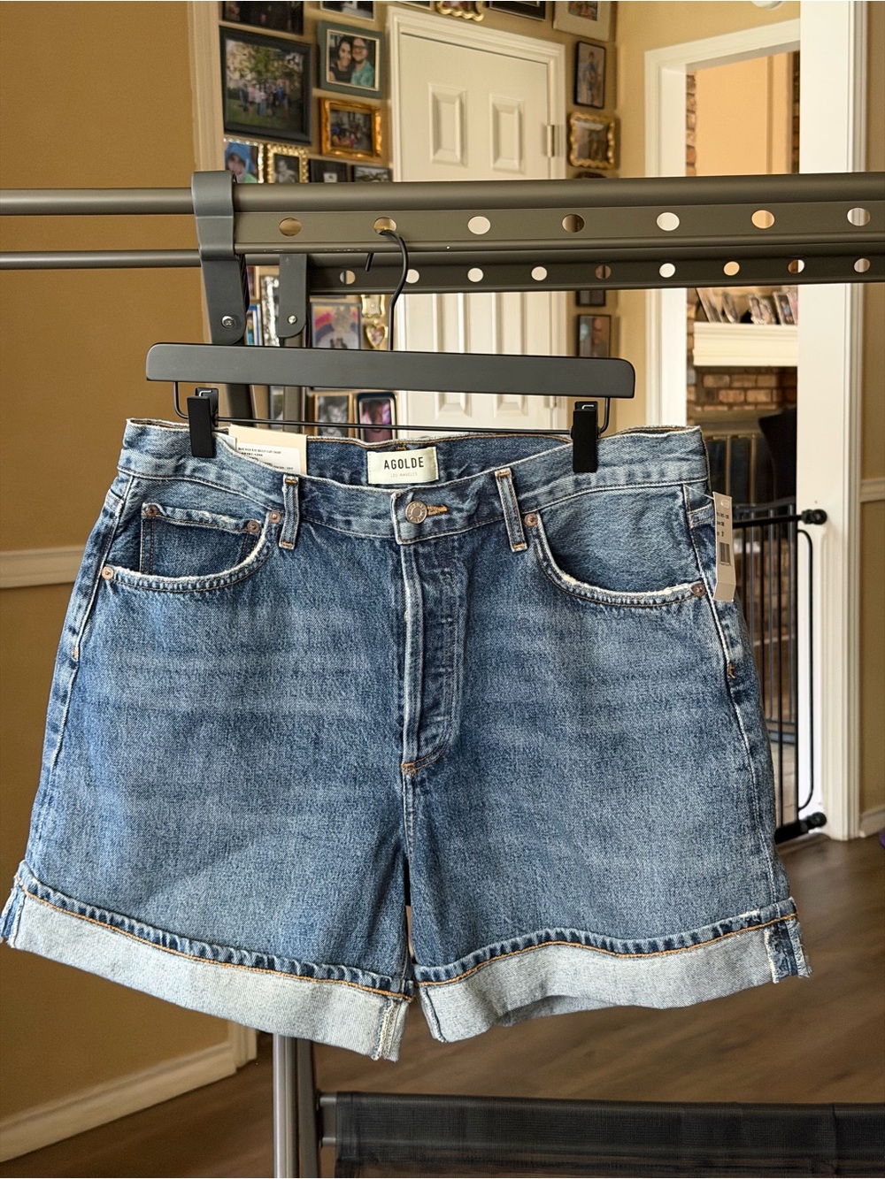 Agolde Dame Baggy Shorts size 31 denim button fly NWT women fall Jean shorts